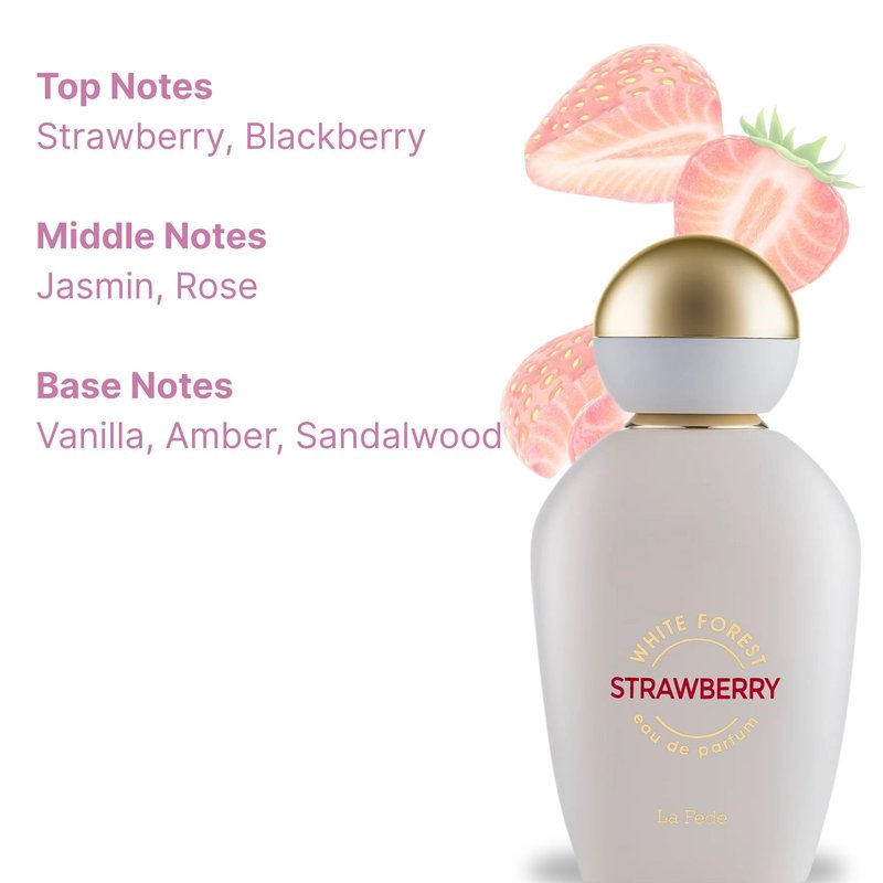 Khadlaj La Fede White Forest Strawberry Eau De Parfum Spray for Women, 3.4 Ounce