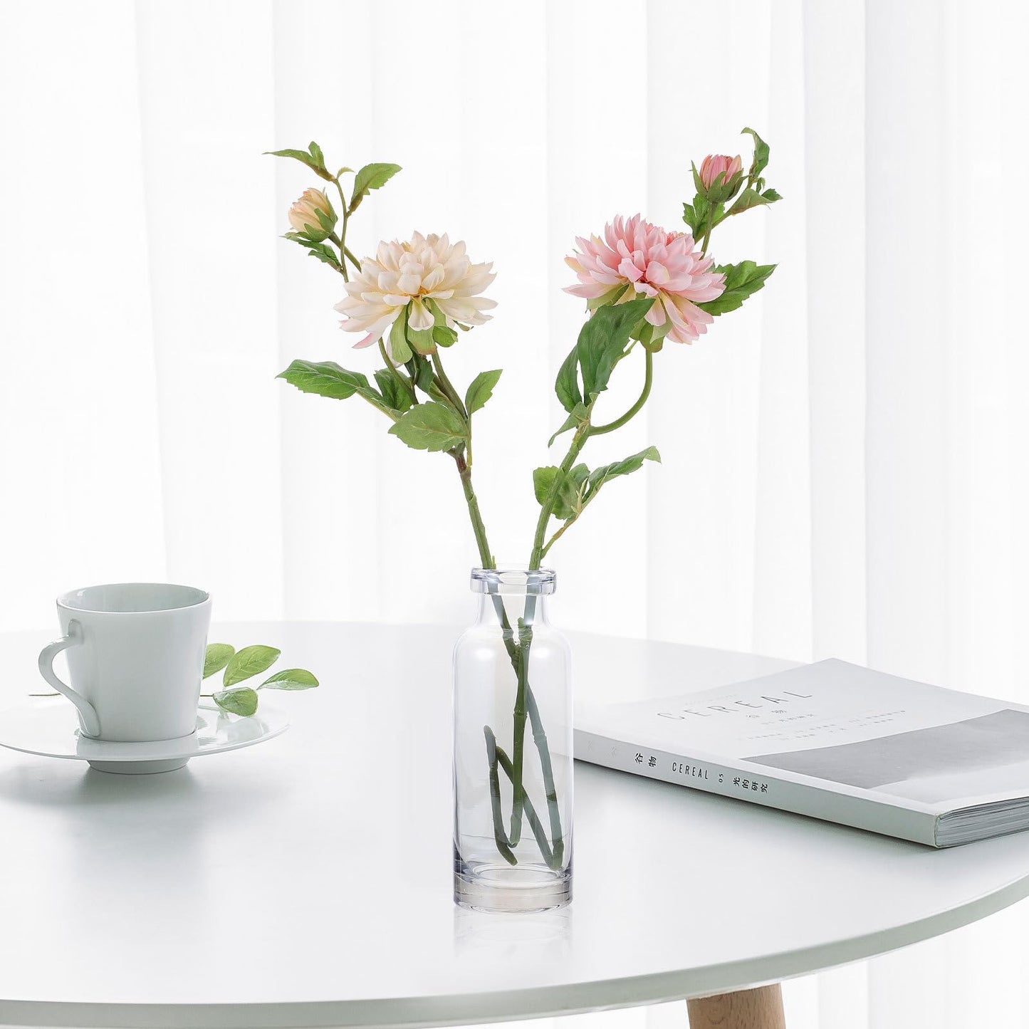Toyvian Glass Hydroponic Vase for Desktop Plants, Small Ocean Blue Glass Planter, Home and Garden Decoration Terrarium