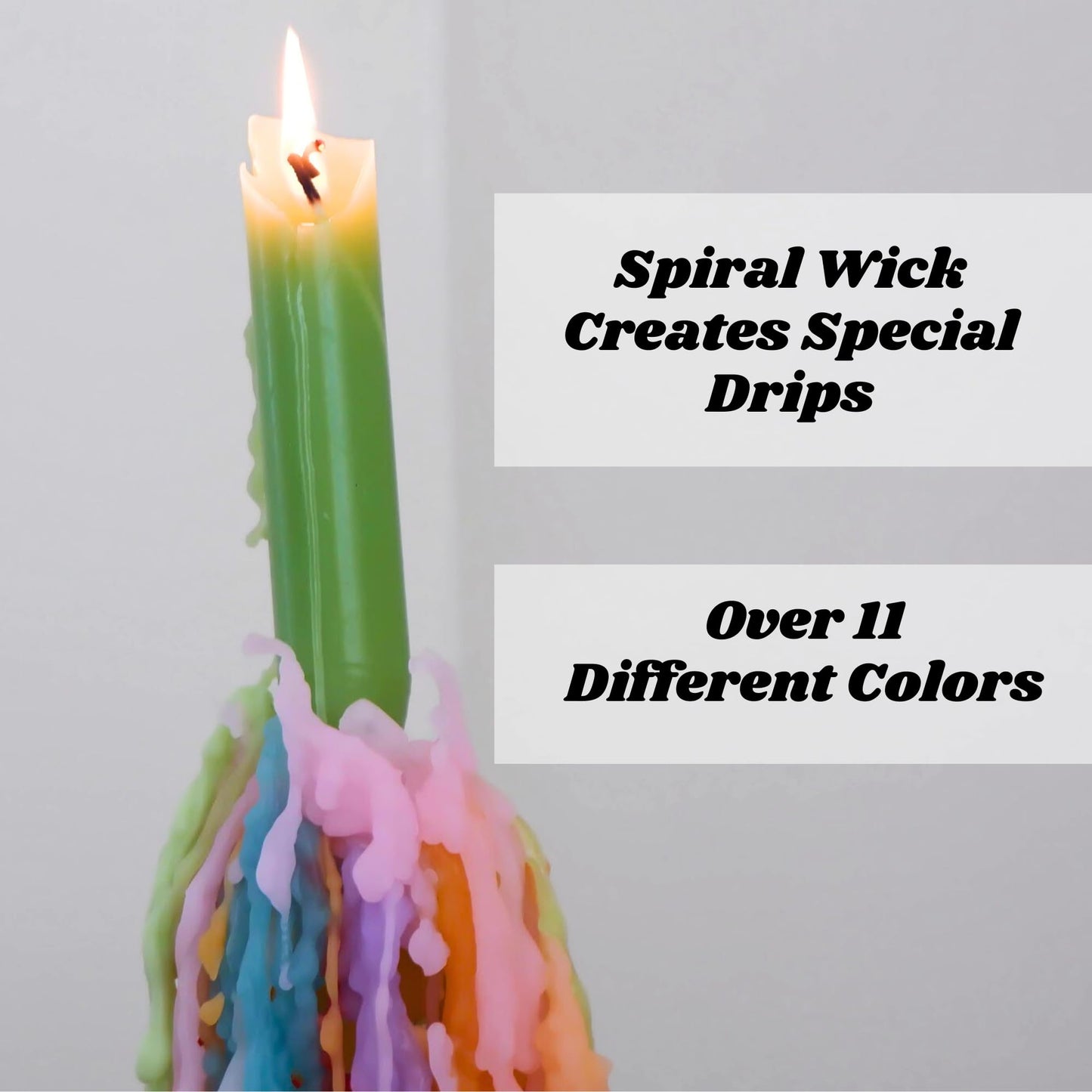 Candlestock Hippie Drippy Drip Candles - Pack of 6 Dripping Tapers - Wine Bottle Melting Candles (White)