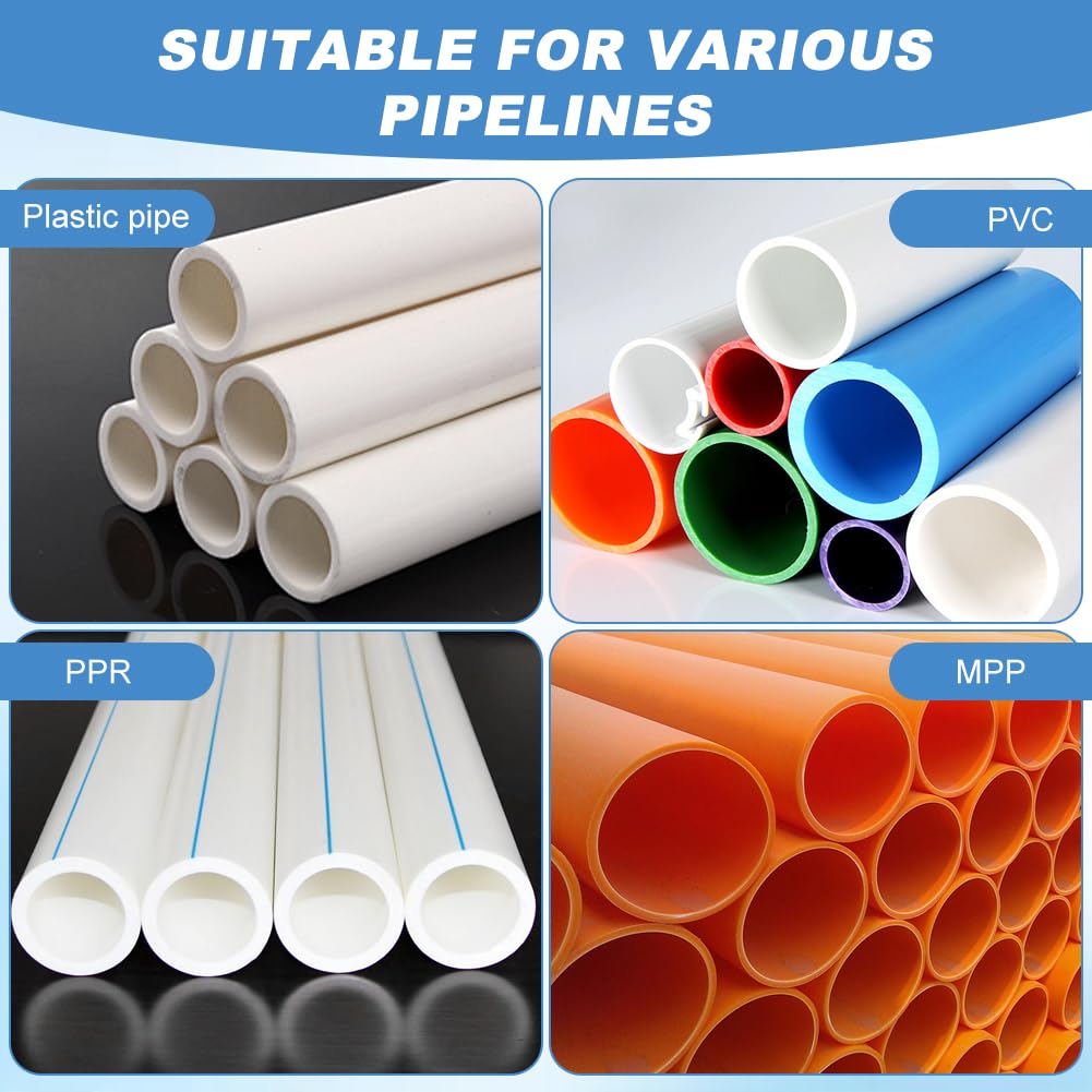 3Pcs Pipe Threading Tool,PVC Pipe Threader Kit,Dual-Function Internal & External Pipes Threading Tool for 1/2",3/4",1" Plastic Pipes,with 2 rolls PTFE Tape & 1 pair Gloves,for Home Repair