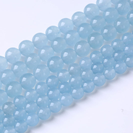 60PCS 6MM Natural Cyanihalite Loose Stone Beads for Jewelry Making DIY Energy Stone Healing Power Bracelet 15"