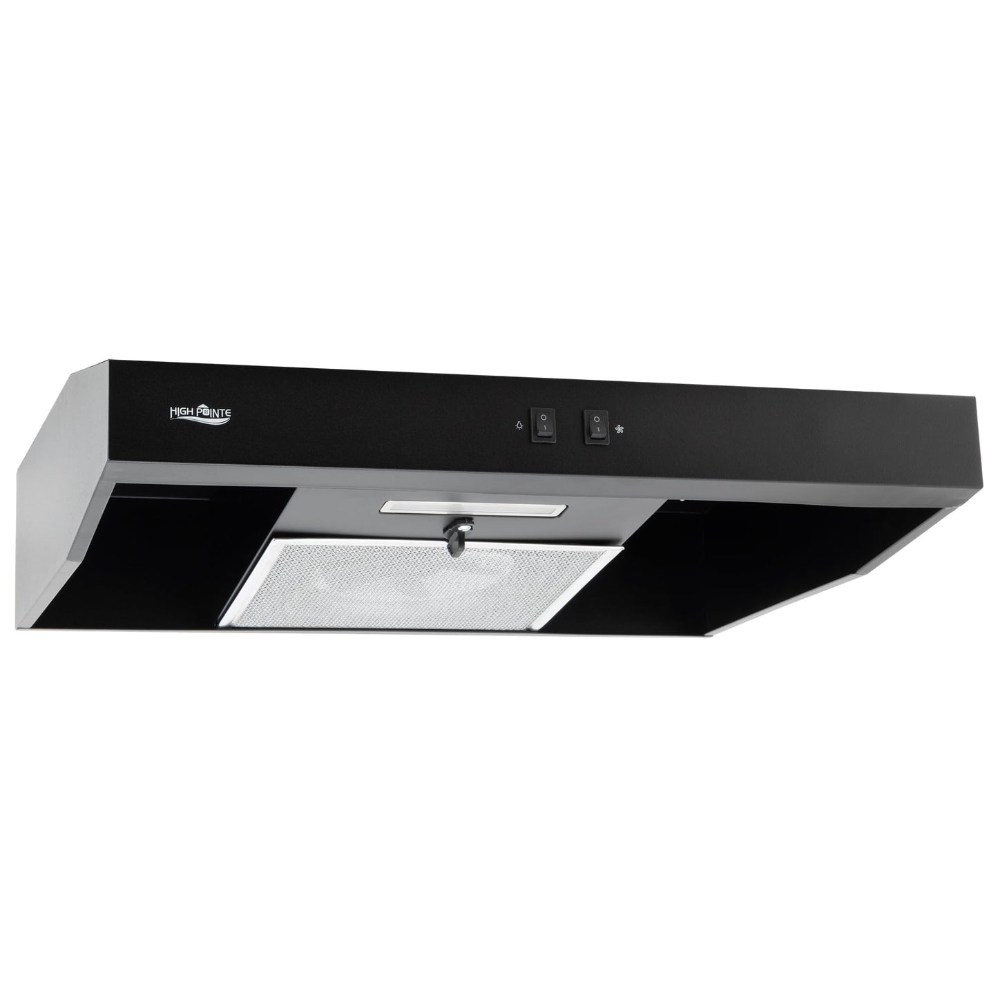 High Pointe 12V Range Hood | Stainless Steel Finish | LED Lamp | Grease Filter (Black, 22")