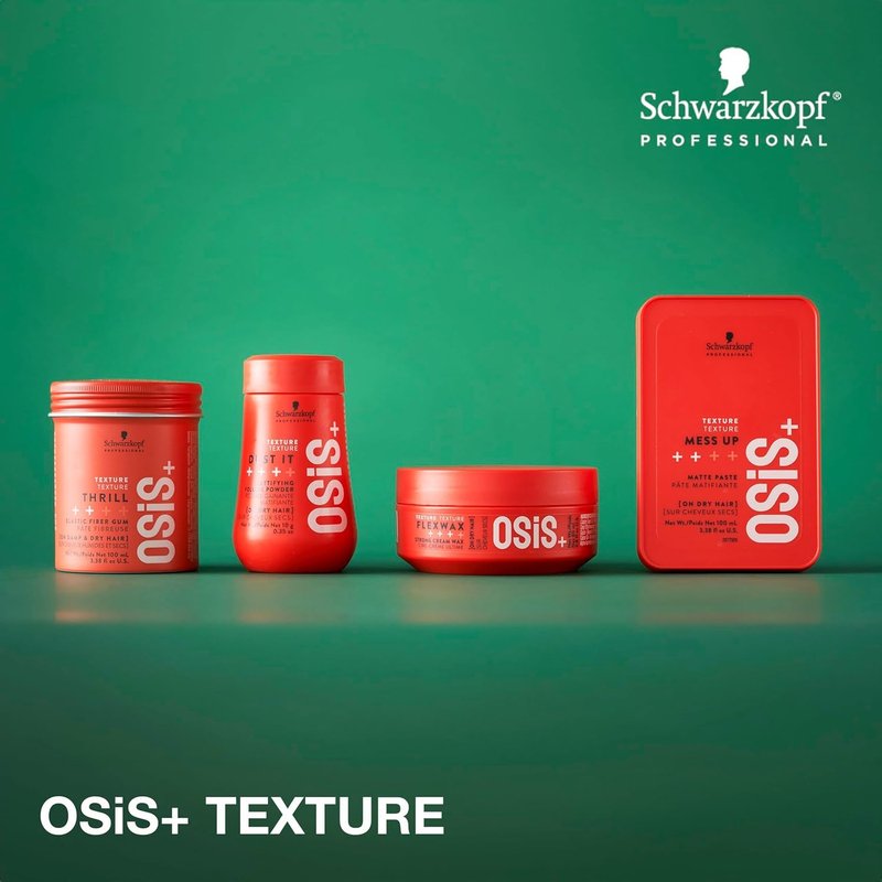 OSiS+ Thrill Texture Fiber Styling Gum for Hair, 3.38 Oz – Medium Hold Flexible Style, Tames Flyaways – Bendable, Moldable Texturizing Styling Gum for Style Separation and Shine