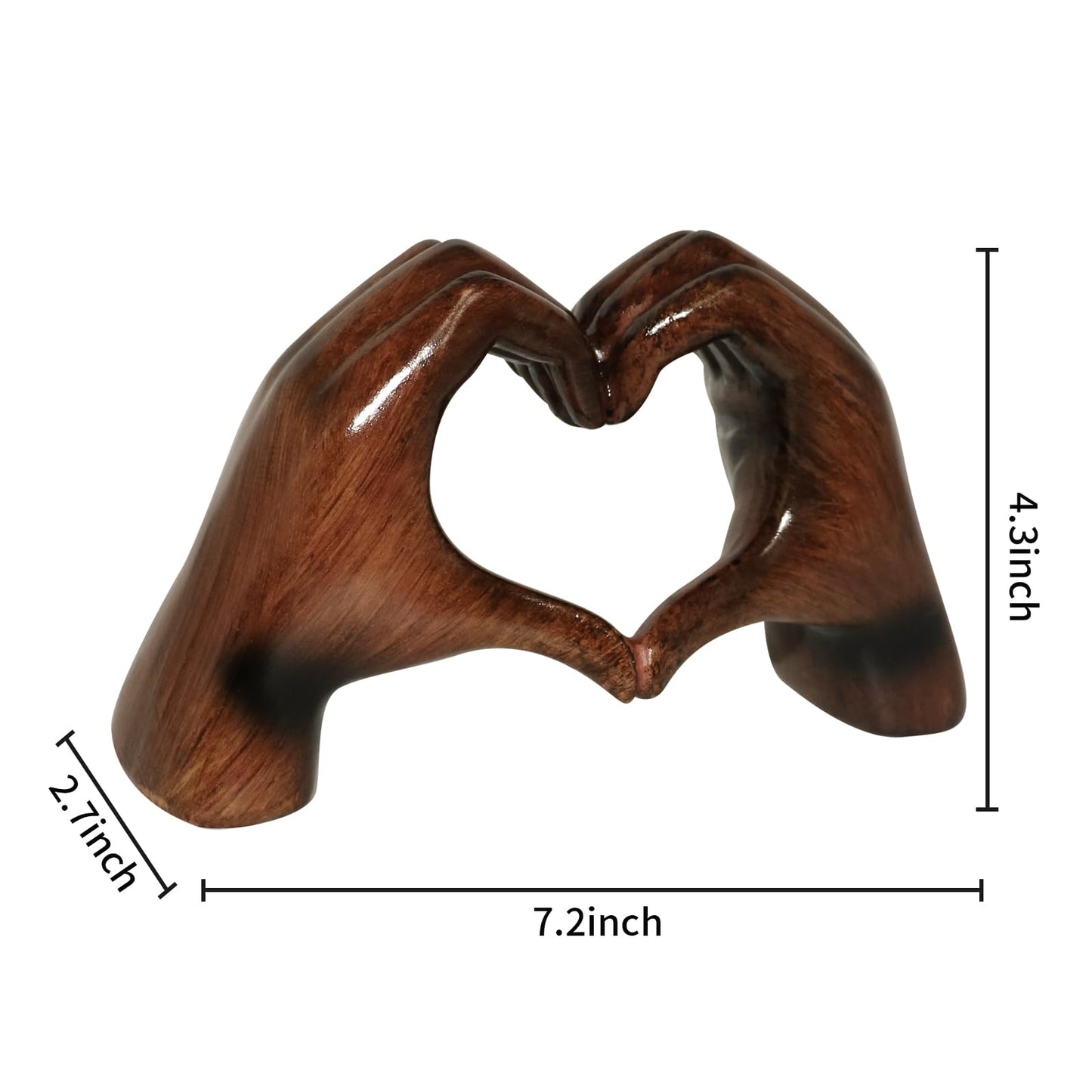 Toparad Heart Hands Sculpture Aesthetic Decor, Love Hands Heart Statue Decoration for Living Room Table Office Bedroom Bookshelf, Unique Birthday Idea for Girls Sisters Girlfriend Mom Teacher