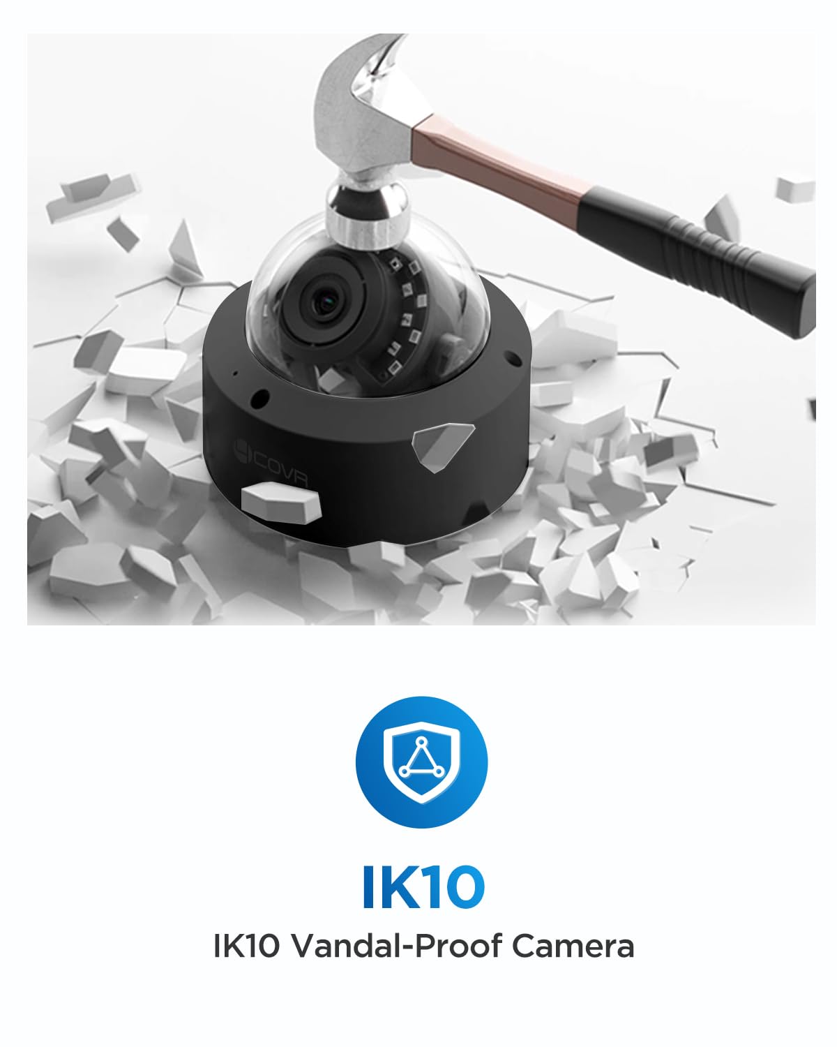 4COVR 4K Security Camera System, 8X 8MP IK10 Vandal-Proof IP67 Dome PoE IP Camera with Audio, 8CH NVR 2TB HDD, AI Human Vehicle Detection & IR Night Vision, 24/7 Home Outdoor Recording, LY54AB8M0808