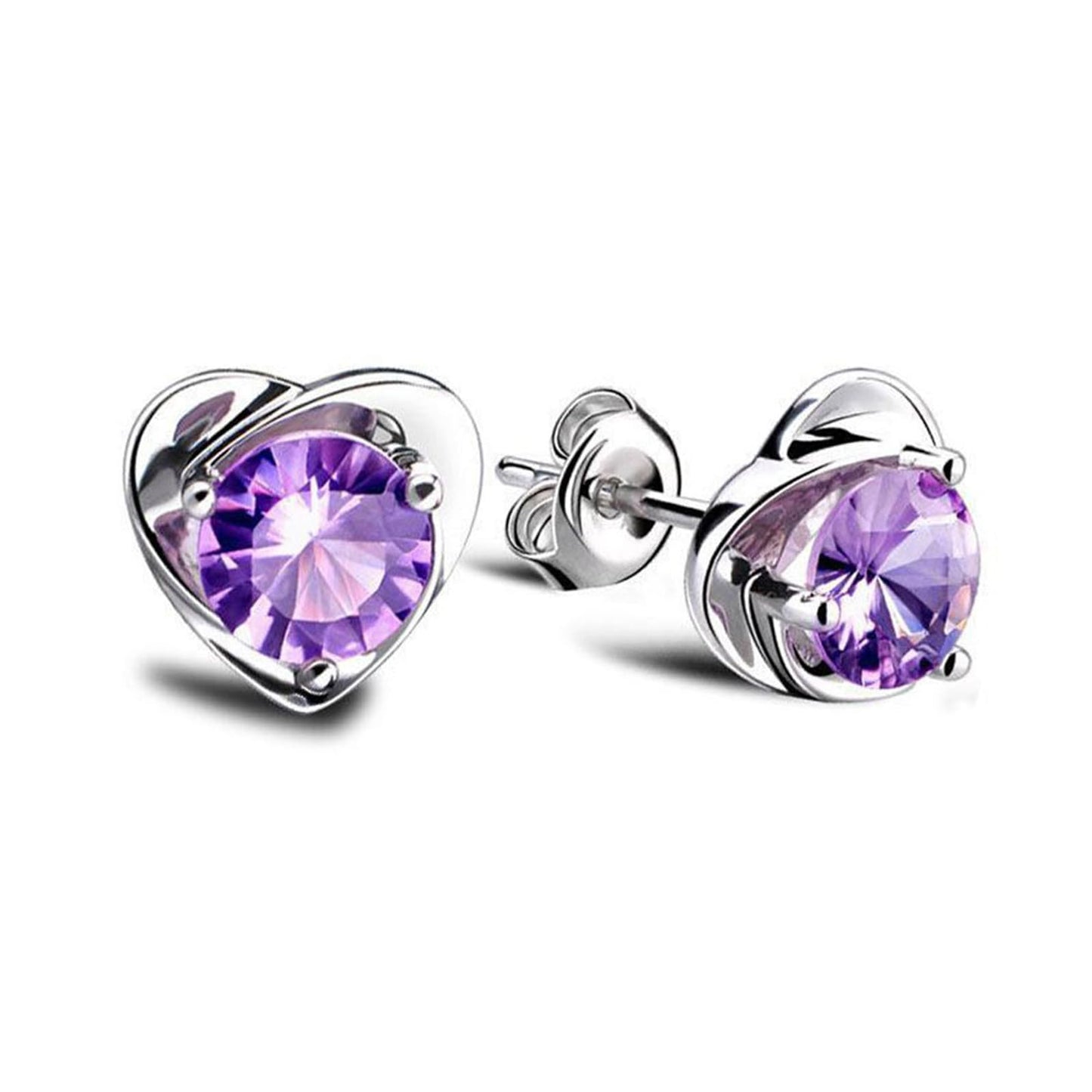 Halolux Lymphatic Germanium Earrings for Women, 2 Pairs Dainty CZ Zircon Acupressure Earrings for Lymphvity Drainage Support Hypoallergenic Ear Jewelry Gift (Purple)