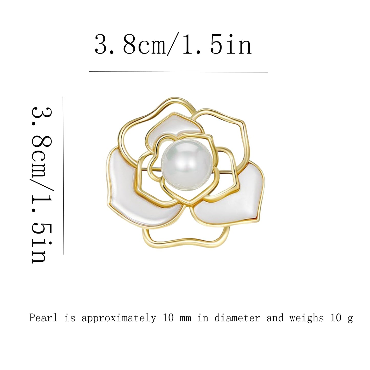 IvoryHaid Pearl Flower Brooch,elegant rose flower brooch pin,Brooches and Pins for Women,Exquisite Gold，Plated Design with Premium Pearl, Perfect for Daily & Special Occasions