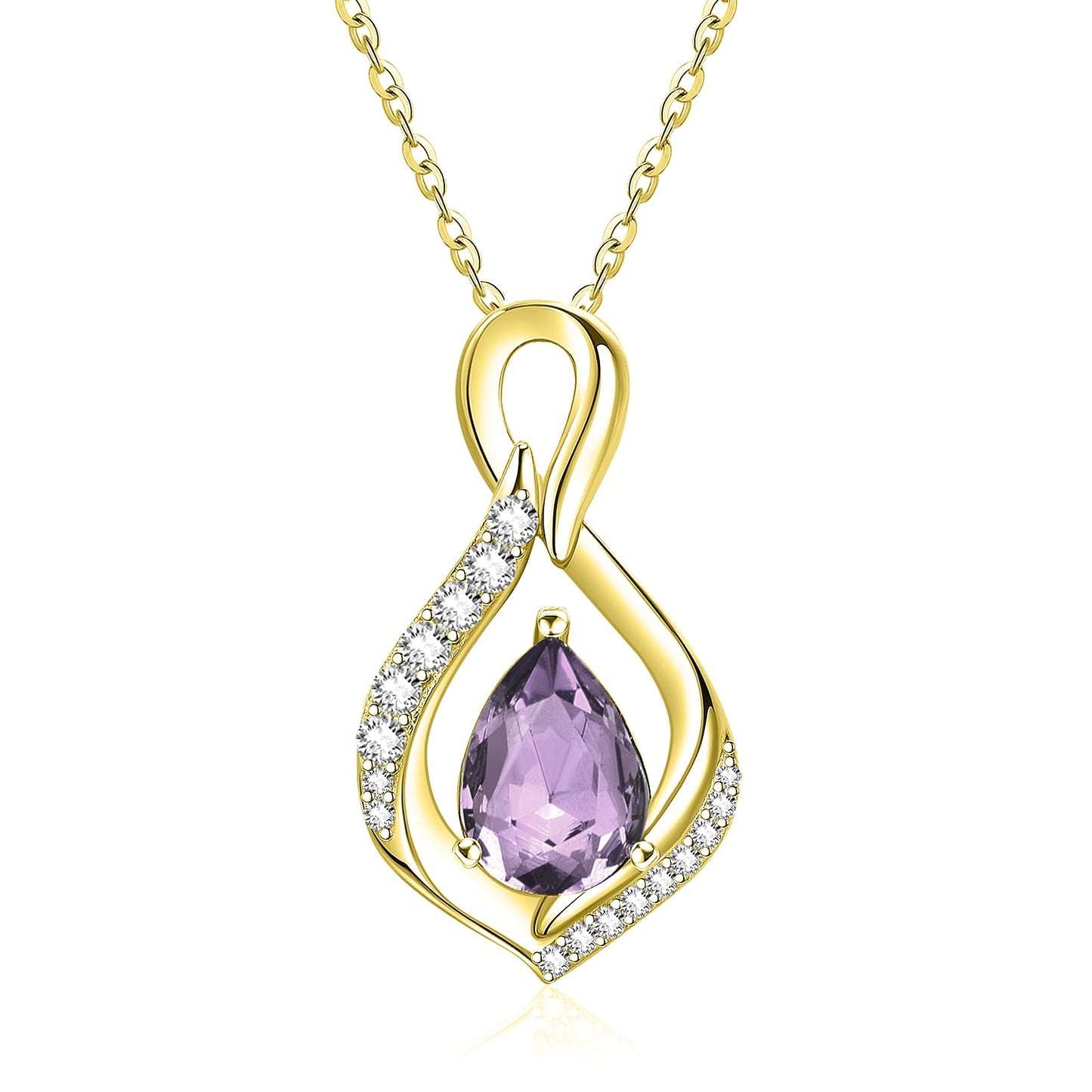 JIYVY32 Alexandrite Infinity Necklace for Women June Birthstone Necklaces 14k Gold Plating Anniversary Birthday Gifts for Wife Her Mom Girlfriend Birthstone Jewelry Gifts for Women