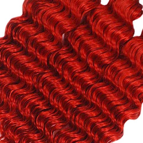 34 34 34 Inch Red Deep Wave Bundles Red Human Hair Bundles Grade 8A Brazilian Virgin Burgundy Deep Wave Hair Extensions