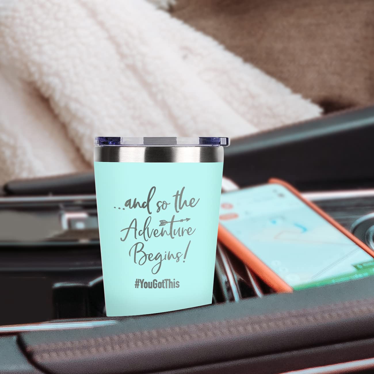 SHOW-YA Good Luck Gifts - Congratulations Gifts for Women,New Job Gift for Women,Farewell Going Away Gift for Friends Coworker,And So The Adventure Begins You Got This,16 OZ Tumbler