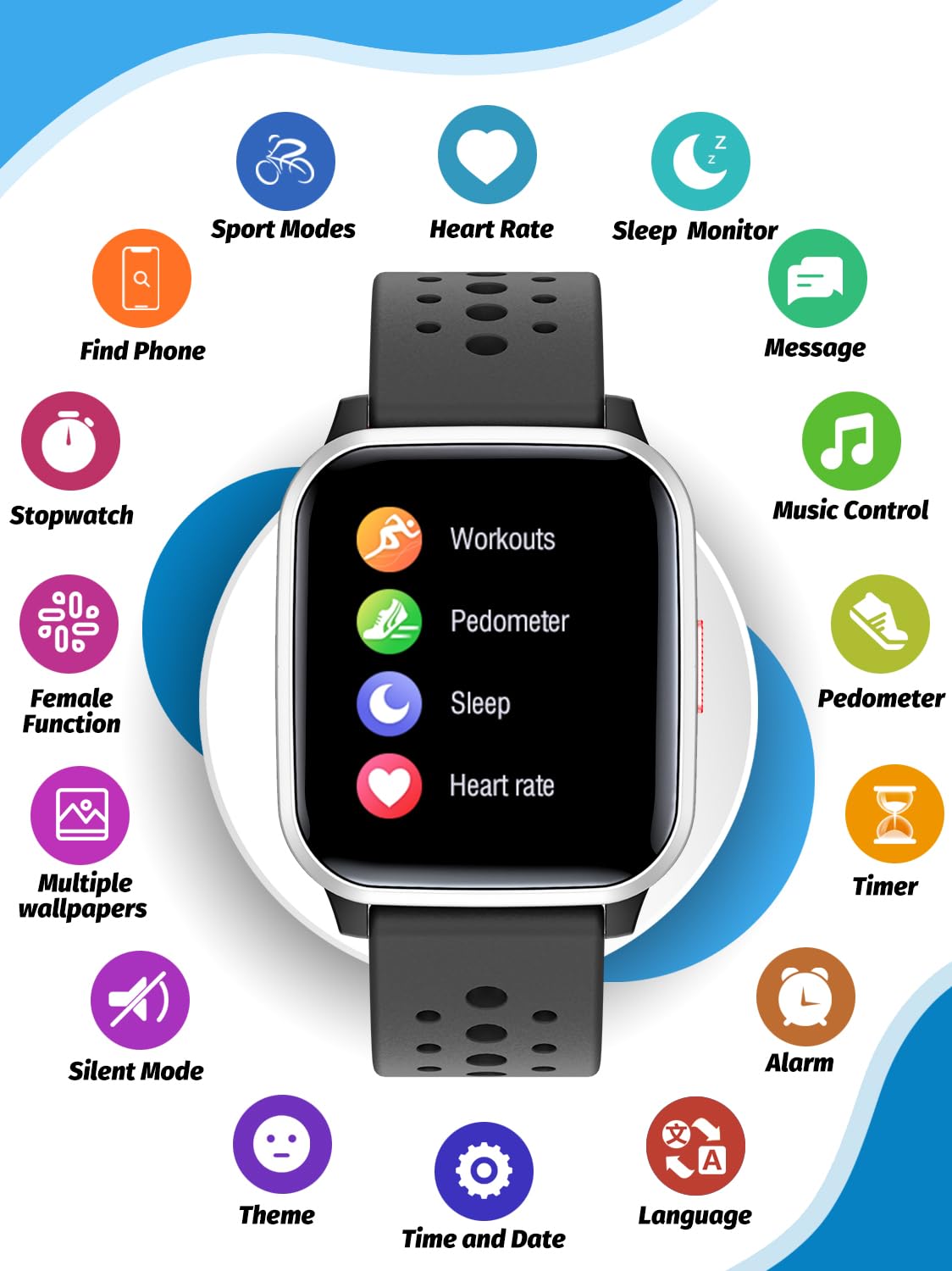 Butele Kids Smart Watch Girls Boys, SmartWatch for Kids Smart Watch Gifts for 4-16 Years Old with Sleep Mode 19 Sports Mode Pedometer Birthday Gift for Boys Girls