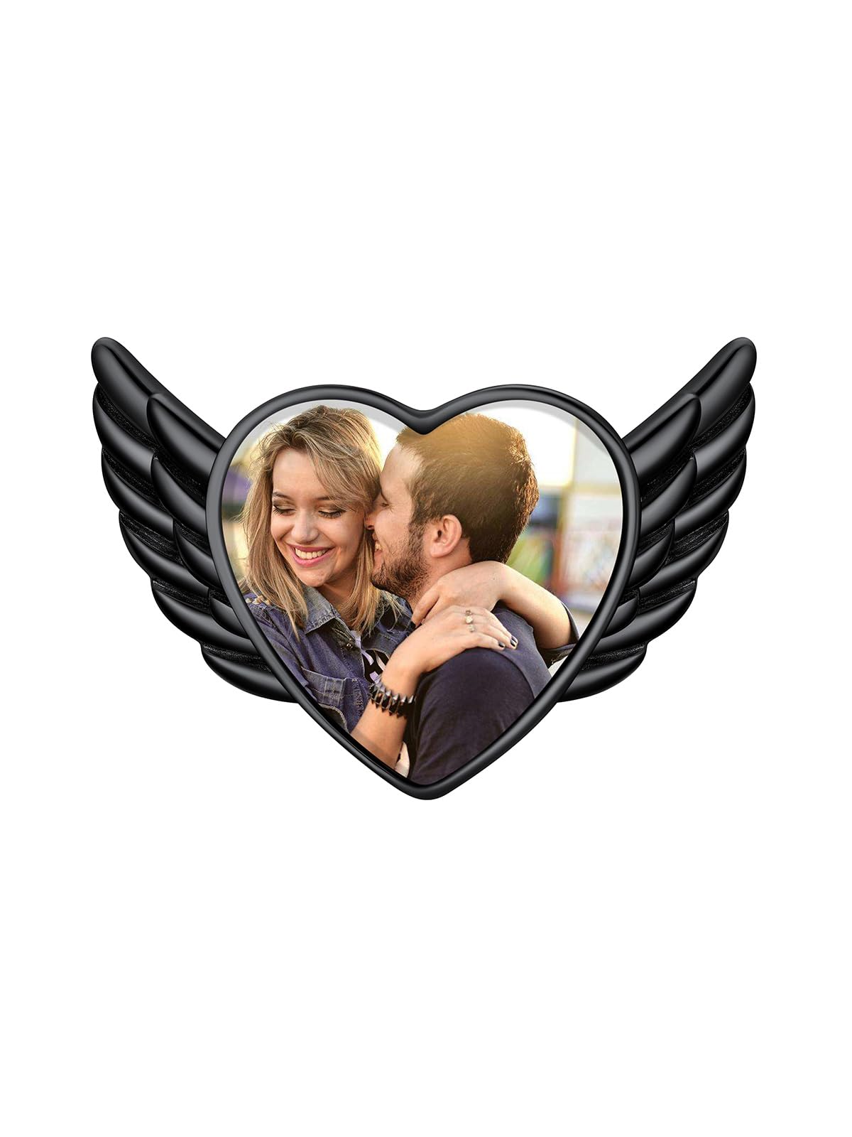 Custom4U Angel Wings Picture Broochs Wedding Bouquet Pin for Bride Name Engraved Memorial Charm for Women Men Father