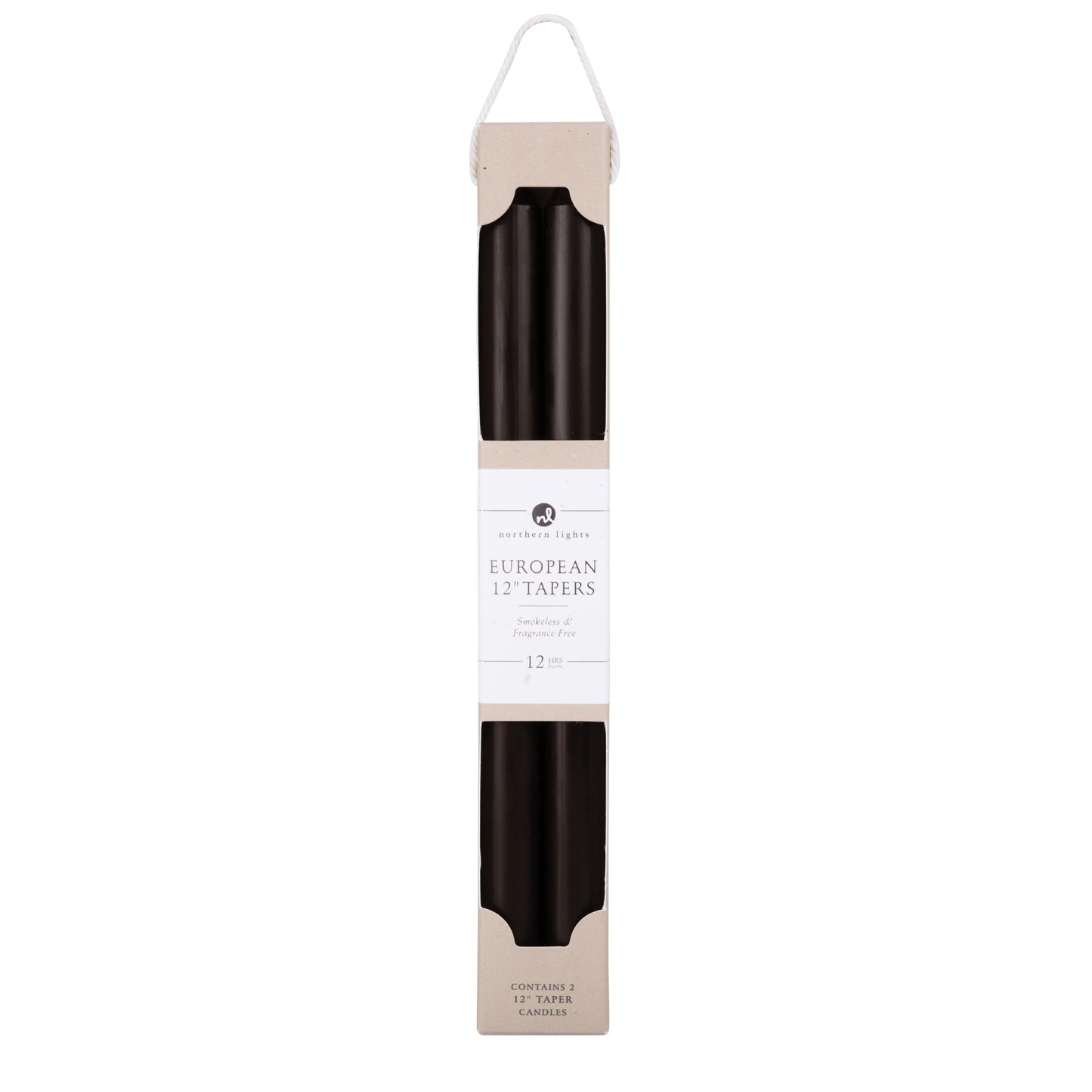 Northern Lights Candles - 12" 2pk Tapers - Espresso - 72875"