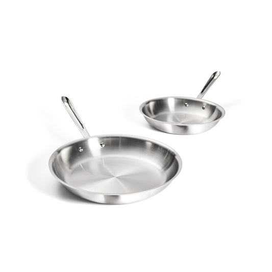 All-Clad D3® Stainless Steel 10 and 12 inch Frying Pans Set - Made in the USA- The Original Bonded Professional Cookware- Oven Safe & Induction Compatible