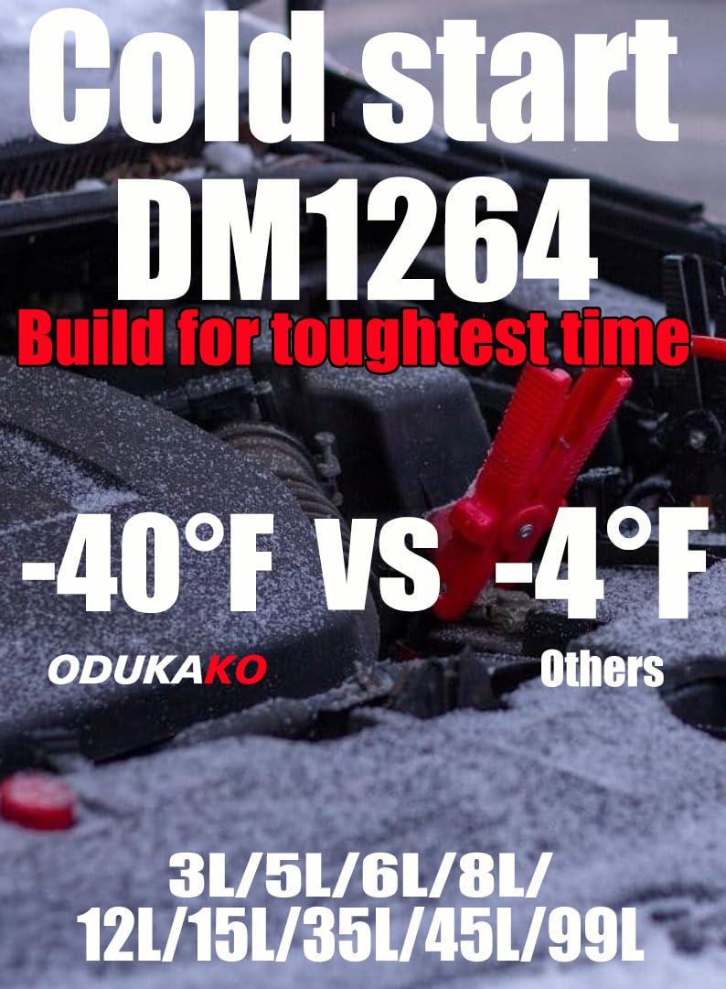ODUKAKO Heavy Duty Jump Starter,Dm1264 30000a 12v for Semi Truck 50L Engines / R50 1500a 2-3L Gasoline and Diesel Engines Passanger car
