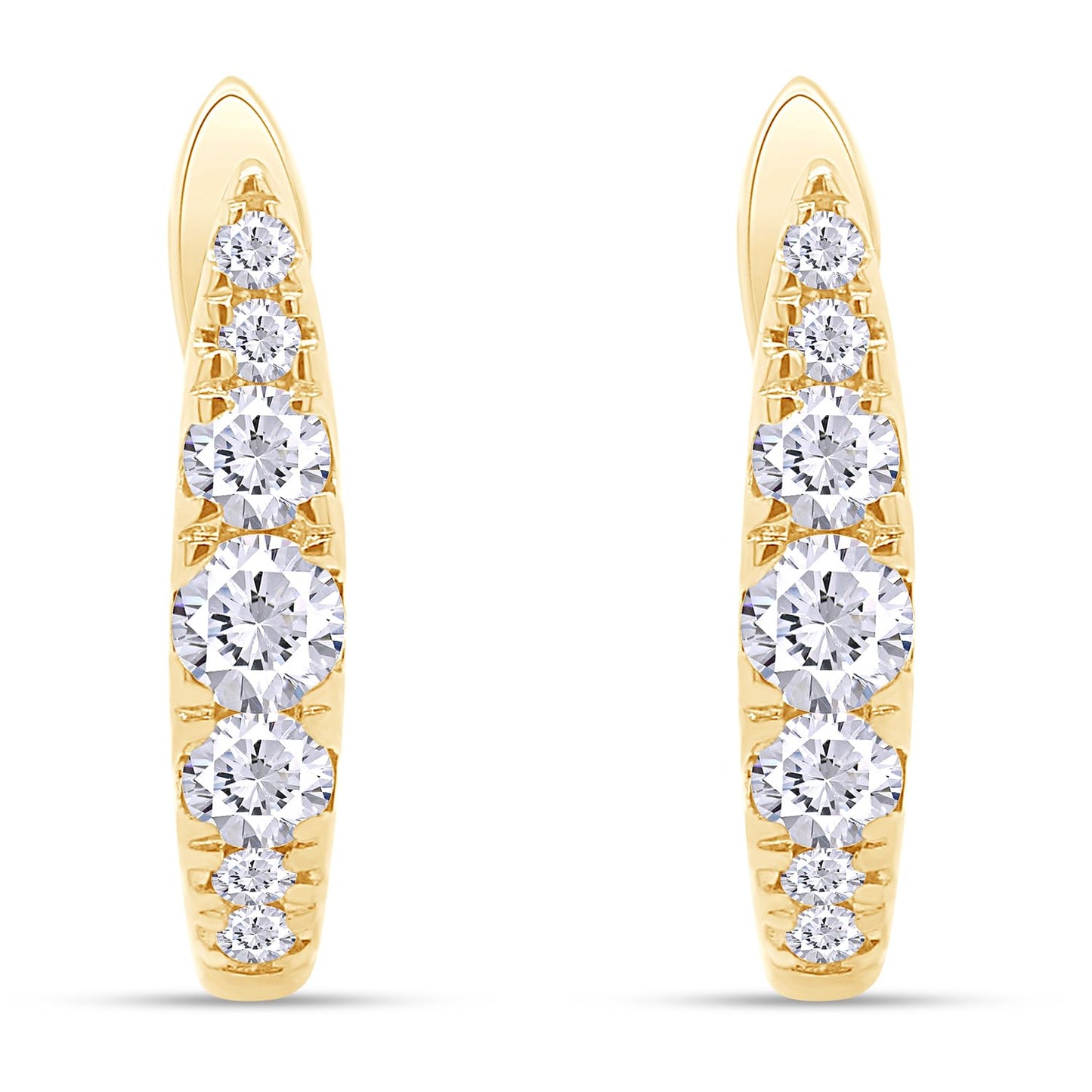 Huggie Hoop Earrings for Women Round Lab Grown Diamond Earrings for Her in 14K Yellow Gold Over Sterling Silver Jewelry
