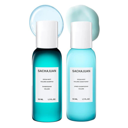 SACHAJUAN Ocean Mist Shampoo & Conditioner Travel Duo | Weightless Volume & Texture | Strengthens Fine Hair with Ocean Silk Technology | Vegan & Paraben-Free | TSA-Friendly | Set of 2