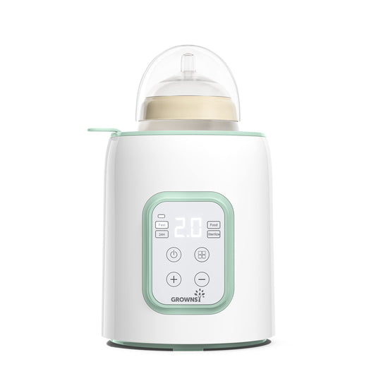 Grownsy Baby Bottle Warmer, 8-in-1 Fast Baby Milk Warmer with Timer for Breastmilk or Formula, Accurate Temperature Control, 24H Keep, Food Heater&Defrost BPA-Free Bottle Warmer for All Bottles- Green