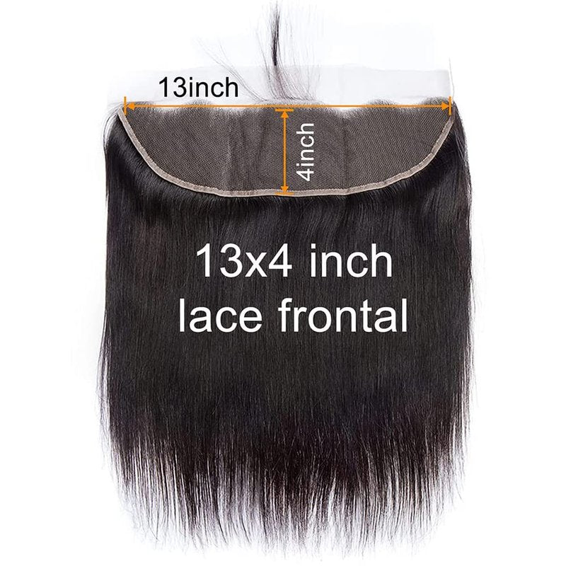 Winky cool lace Frontal Closure 13x4 Ear To Ear Transparent Lace Frontal 16 Inch 12A Brazilian Straight Frontal Human Hair Transparent Frontal Closure 150% Density Natural Hairline Pre Plucked with