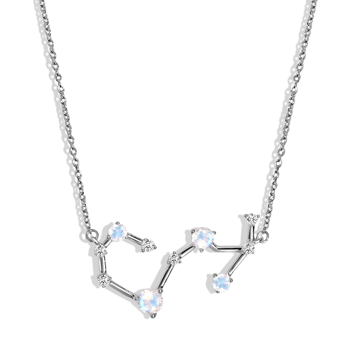 Moon Magic Moonstone Necklace - Scorpio Zodiac Constellation / 925 Sterling Silver - 18k Rose Gold - Yellow Gold Rainbow Moonstone Necklaces for Women/Authentic Rainbow Crystal Jewelry