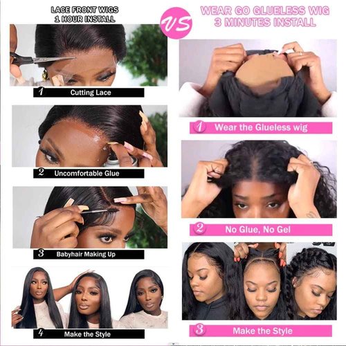 14 Inch Highlight Blonde Wear and Go Glueless Curly Bob Wig Human Hair Pre Plucked, Glueless Pre cut HD Lace Front Wigs Human Hair,Water Wave No Glue wigs, Natural Hairline for Women 200% Density