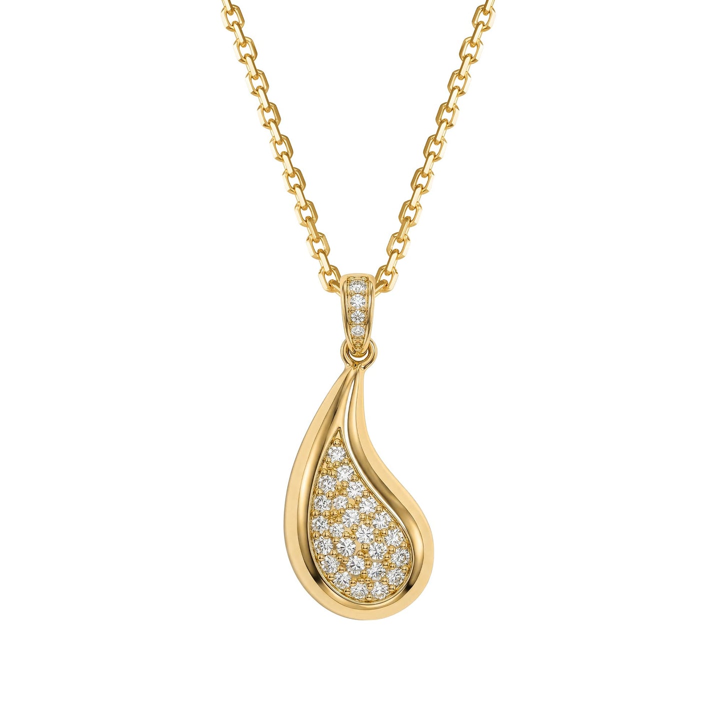 MYEARS Women Gold Necklace Waterdrop Pendant Cubic Zirconia 14K Simple Dainty Chain Everyday Summer Beach Jewelry
