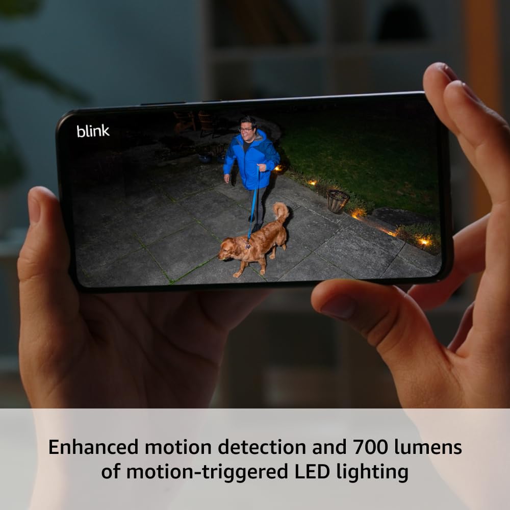 Blink Outdoor 4 Floodlight Camera (newest model), Wire-free smart security camera, 700 lumens, two-year battery life, HD live view, enhanced motion detection, Works with Alexa- 1 camera system