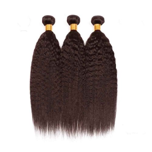 Giginger Brazilian Human Hair Bundles 16 18 20 Inch Chocolate Brown Yaki Wave Human Hair Bundles Brazilian Unprocessed Virgin Quick Weave Hair for Black Women