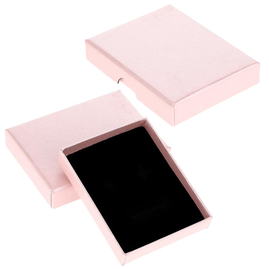 2 Pack Small Jewelry Gift Box, Cardboard Jewellery Box with Lids Pendent Storage Case Necklace Bracelet Earring Cardboard Organizer Square Jewelry Gift Boxes for Necklaces Bracelets Earrings(Pink)