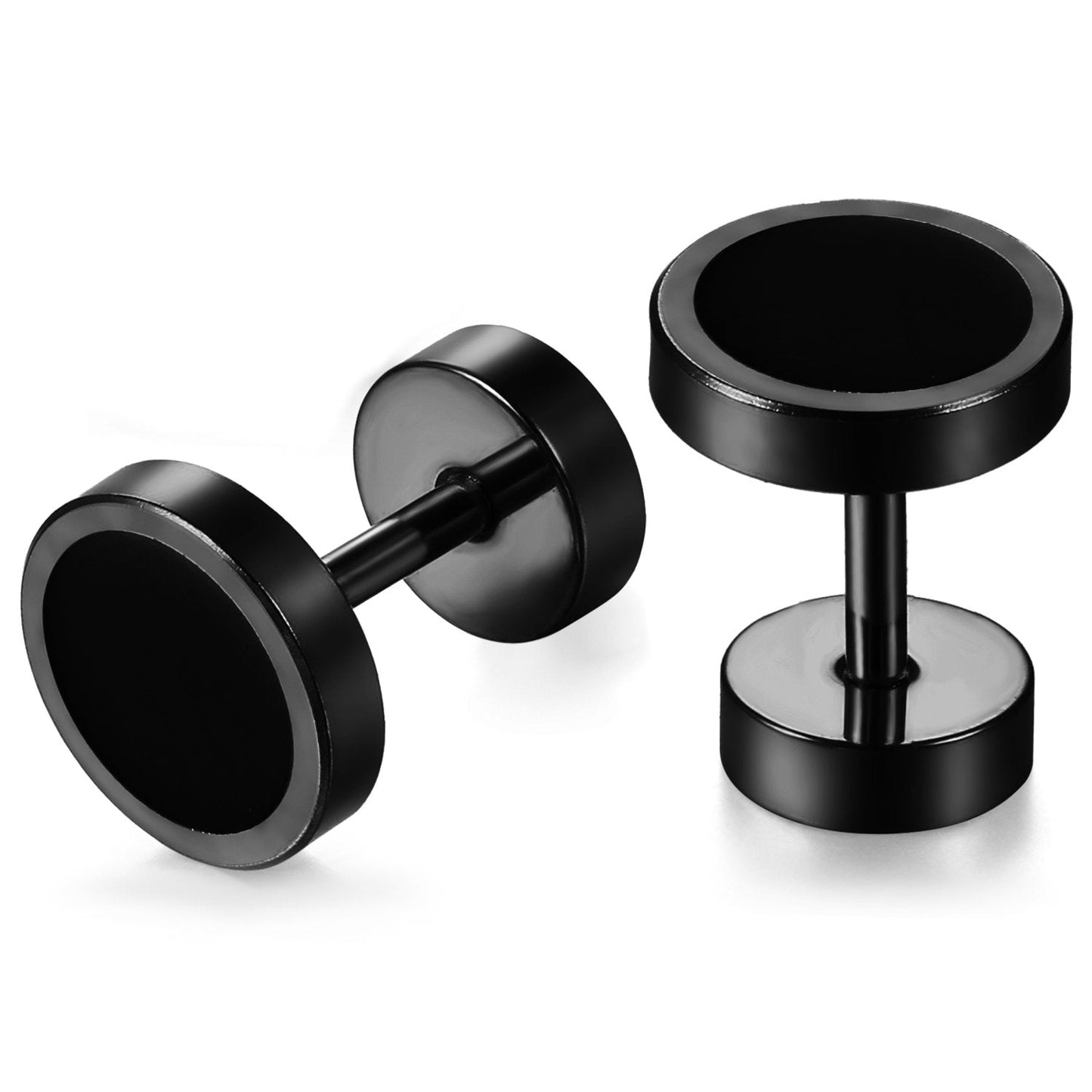 Aroncent Stud Earrings for Men Women Fake Gauge Fake Earrings Stainless Steel Earrings 8MM Rosegold