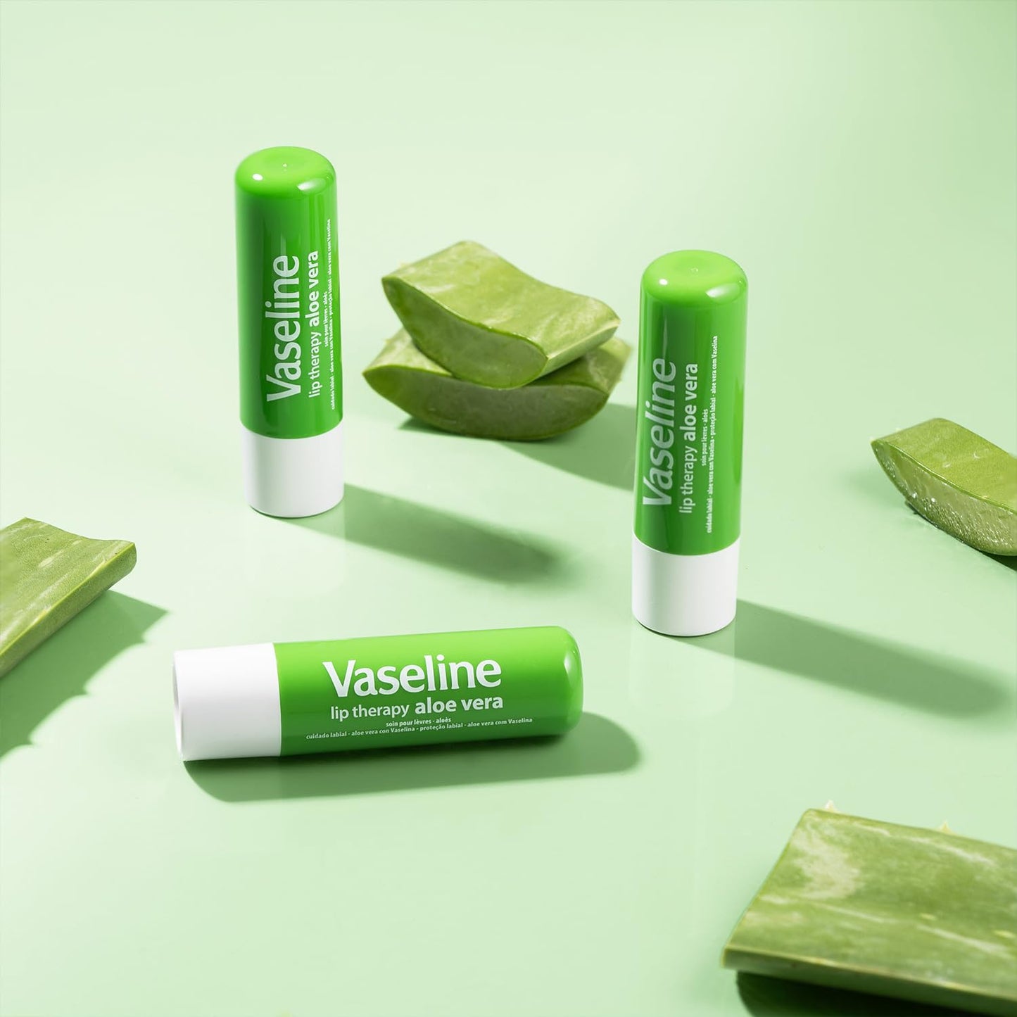 Vaseline Lip Therapy Aloe Fresh 12-Pack – Moisturizing Lip Balm for Very Dry Lips, 0.16 Oz Ea