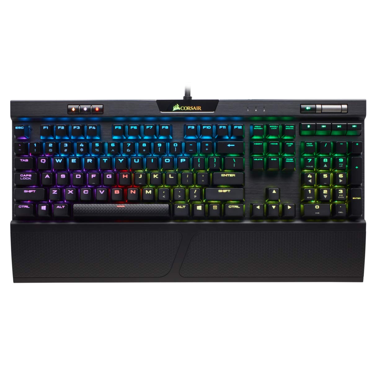 Corsair K70 RGB MK.2 Mechanical Gaming Keyboard - USB Passthrough & Media Controls - Tactile & Quiet- Cherry MX Brown - RGB LED Backlit (CH-9109012-NA)