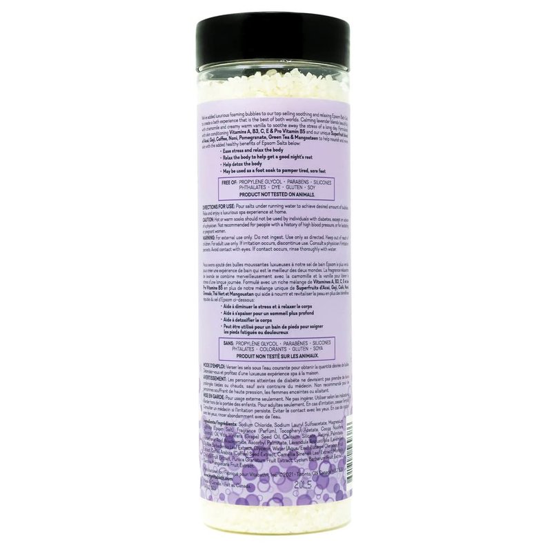 Vitabath Lavender Chamomile Foaming Bath Salts Relaxing Bubble Aromatherapy - Muscle & Body Ache Soothing Foamy Soak & Nourishing Skincare for Women & Men – 27 oz