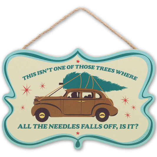 A Christmas Story Tree Needles Quote Hanging Wood Wall Decor - Funny Christmas Story Decoration for Home