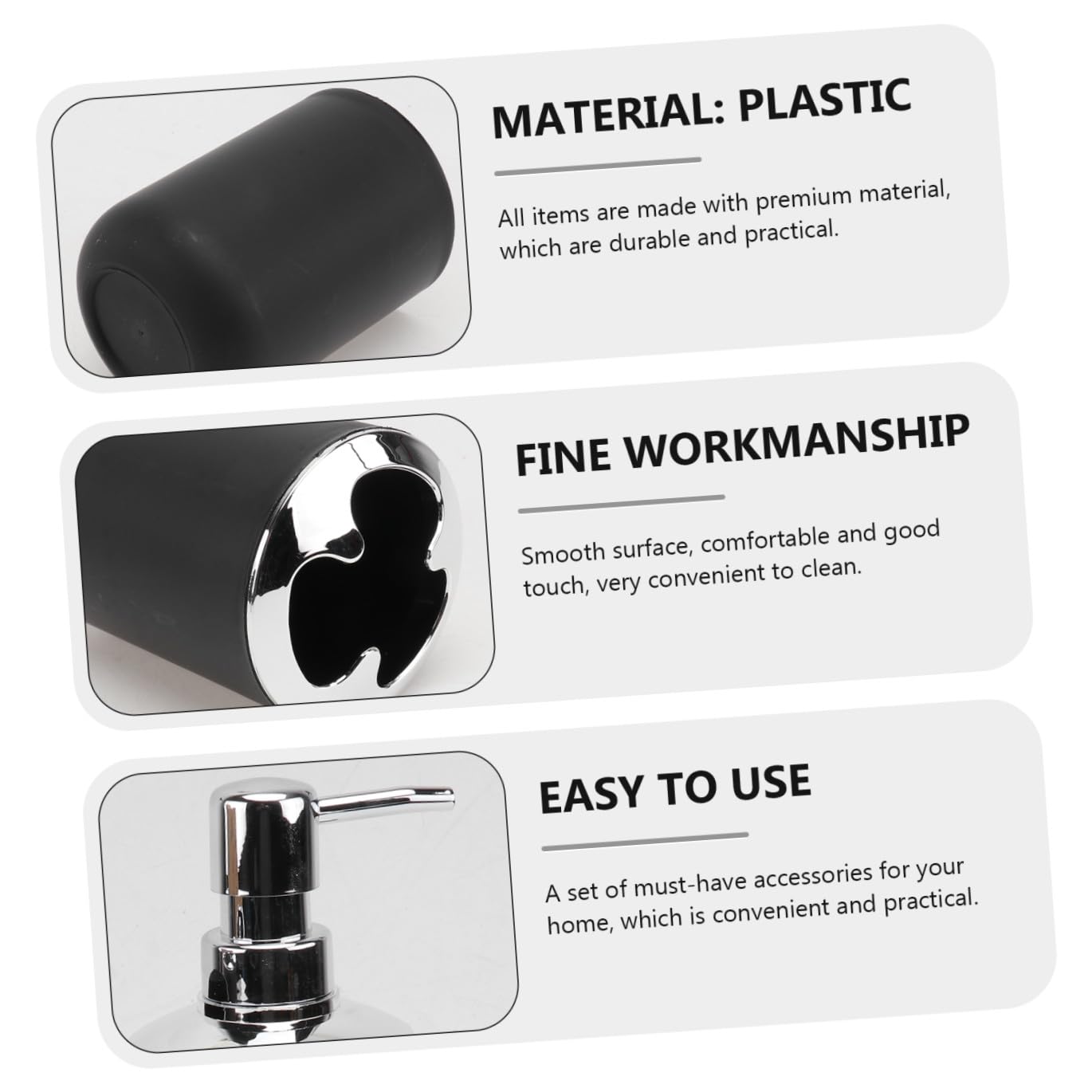 OUNONA Bathroom Wash Supplies Set Matte Black Household Washing Cup Kit with Toothbrush Holder and Mouthwash Cup and Portable Bathroom Accessories for Daily Use
