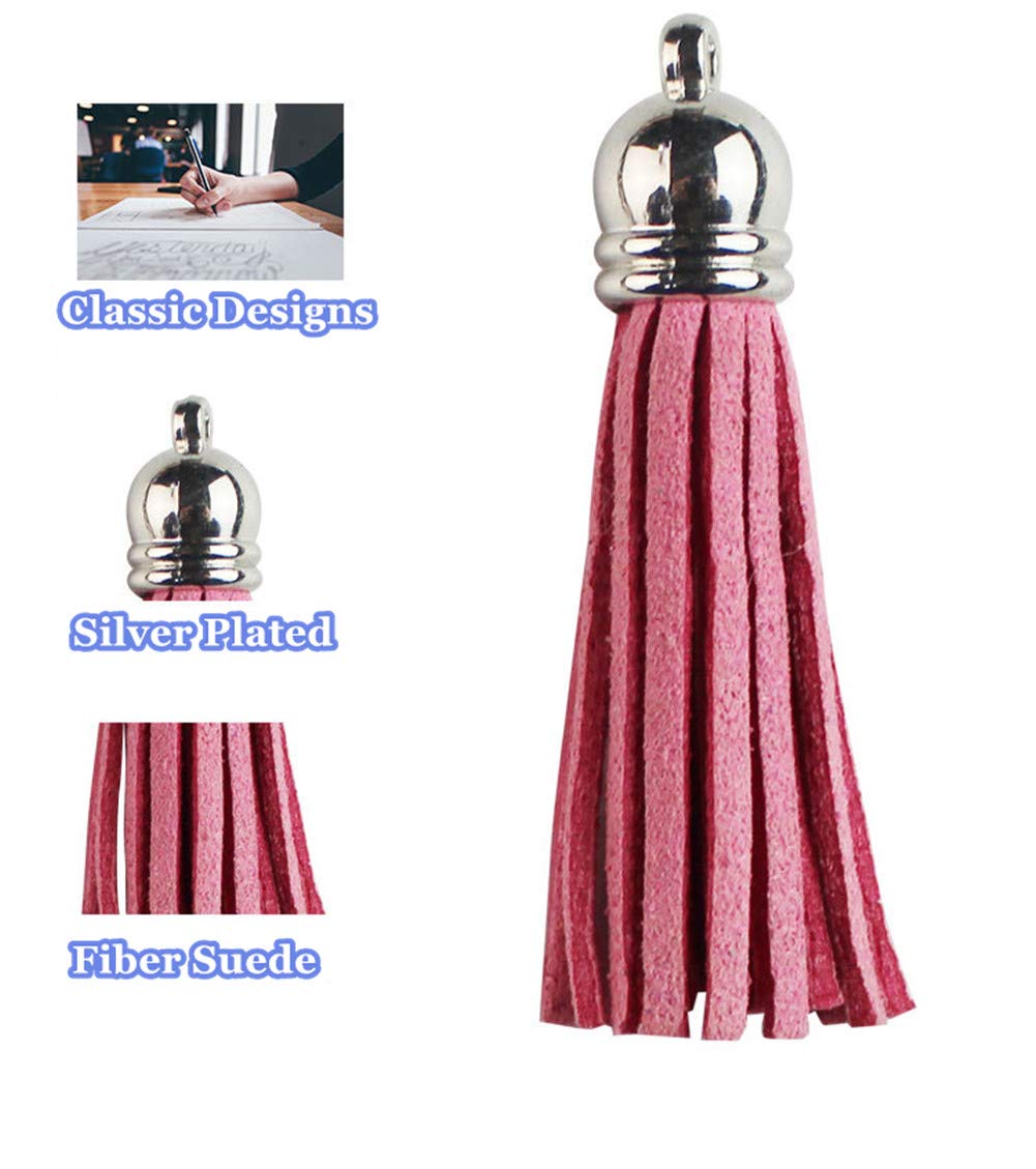 MSCFTFB 100 Pieces 1.5inch Mini Tassels Faux Suede Mala Tassel Kit for Earring Necklace Jewelry Making Garland Keychain Dreamcatcher Charms DIY Crafts (Light Purple)