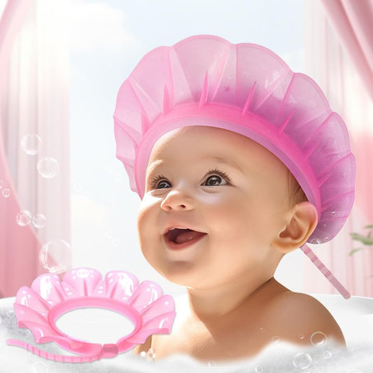 kair Baby Kids Bath Visor Soft Adjustable Silicone Toddler Children Shower Cap Hair Washing Hat Keep Kids Shield Water Out of Eyes & Ears Head Circumference 12.5"-19" (Pink, Less Than 24 Months)