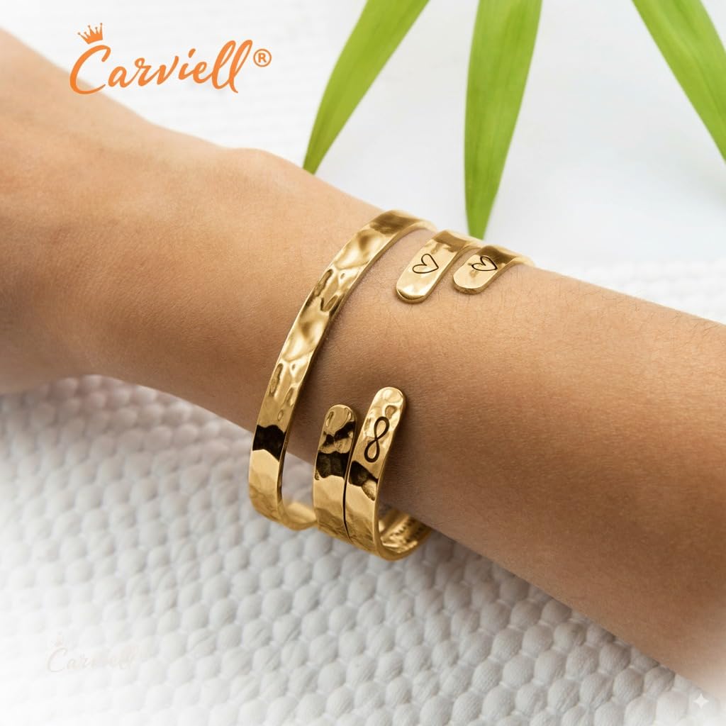 Carviell Christian Bracelet for Women – For I Know the Plans I Have for You Jeremiah 29:11, Engraved Gold Cuff, Religious Faith Jewelry Gift for Daughter, Sister, Friend, Mom, or Granddaughter