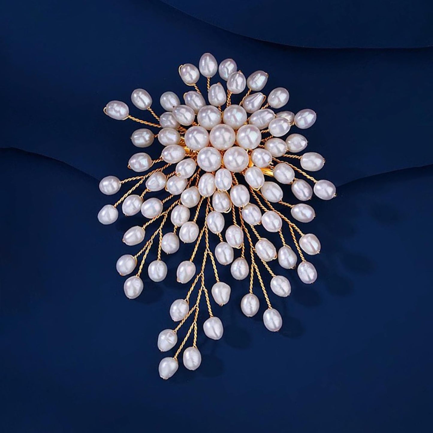 Charm White Pearl Brooch Pins for Women,Striking Large Pearl Flower Statement Costume Pin Graceful Wedding Anniversary Prom Jewelry Gifts (Pearl3)