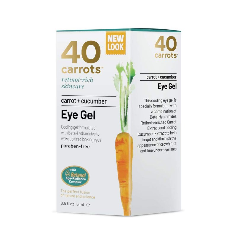 40 Carrots Carrot & Cucumber Eye Gel with Retinol for All Skin Types - Smooths Fine Lines & Reduces Wrinkles, Crow's Feet, Dark Circles, Under Eye Bags | Paraben Free (0.5 fl oz) (Pack of 2)