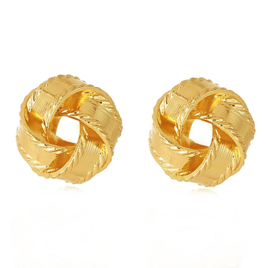 14K Gold Plated Earrings Stud for Womens Small Knot Earrings Golden Twisted Love Knot Jewelry