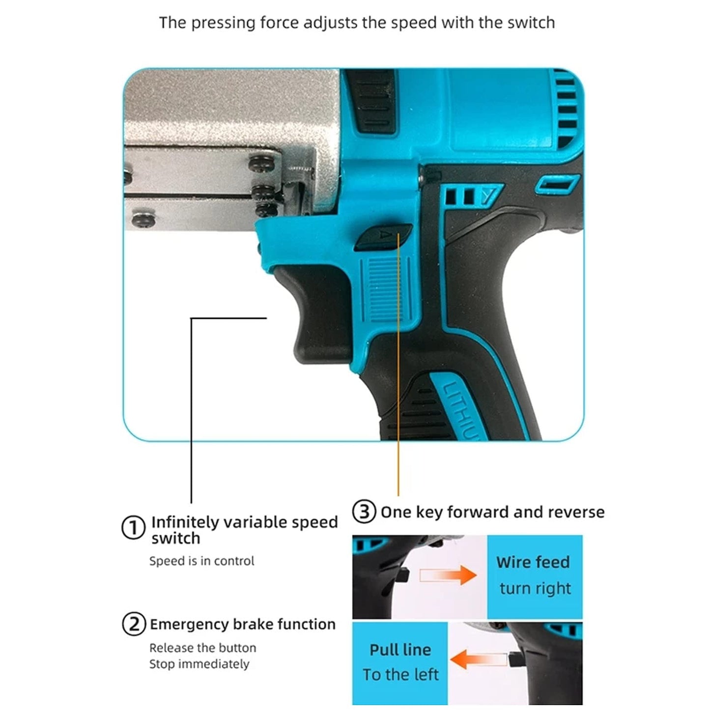 Automatic Wire Stringing Machine, Angle Adjustable Fish Tape Tools with 6 Spare Rubber Wheel, 21V Electric Cable Pipe Wearer Stringing Machine for Construction Hydropower