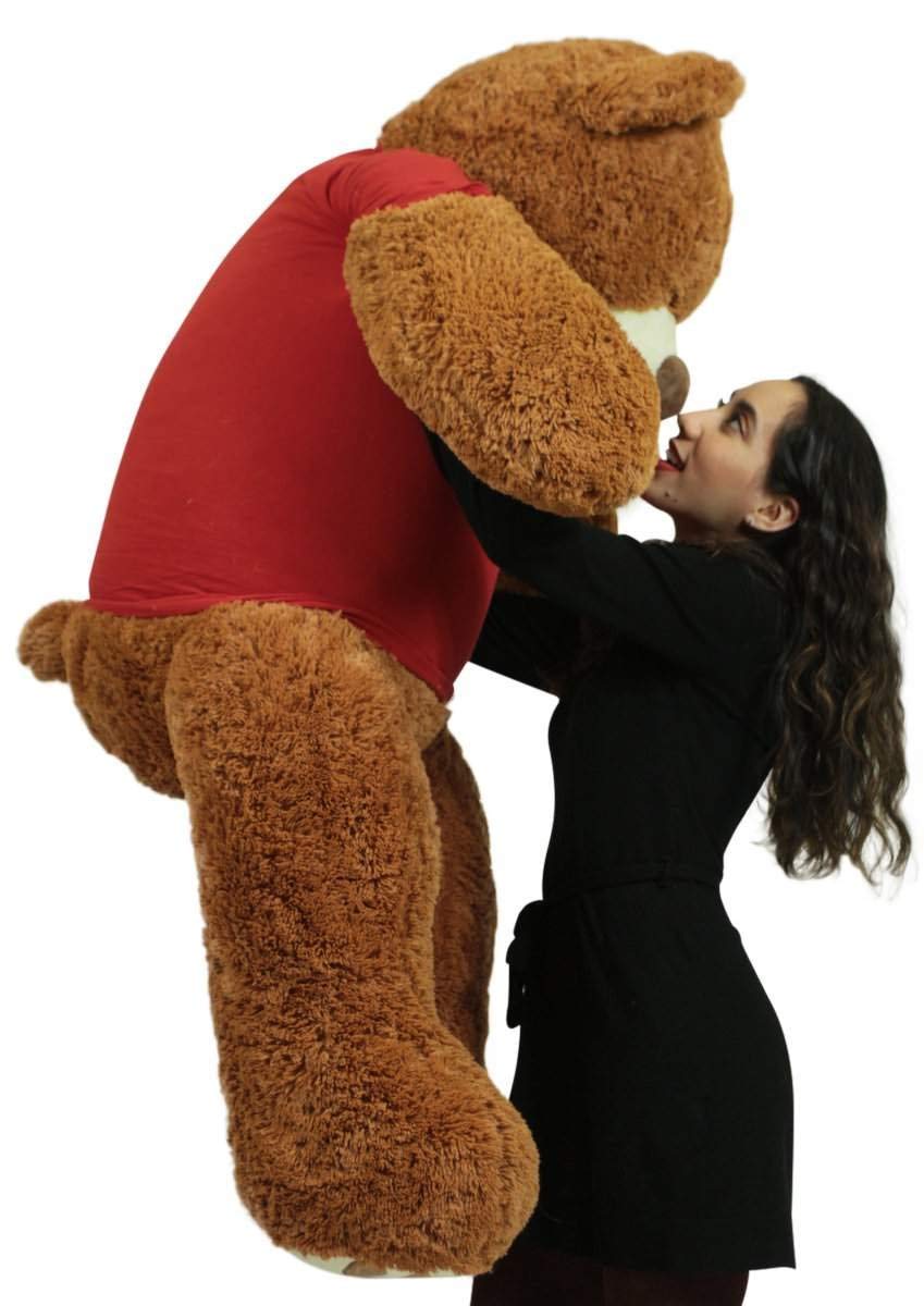 Big Plush Giant Teddy Bear with Get Well Soon T-Shirt - Huge 5-Foot Plush Teddybear - Stuffed Animal - Loving Gift - OSO de Peluche - Cute Oversized Plushie - Jumbo Bear to Show You Care
