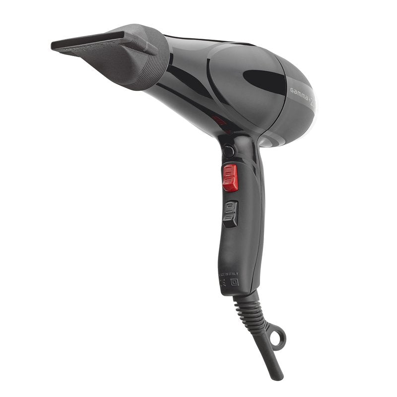GAMMA+ Professional Absolute 2000 Hair Dryer Black, 2 Concentrator Nozzles