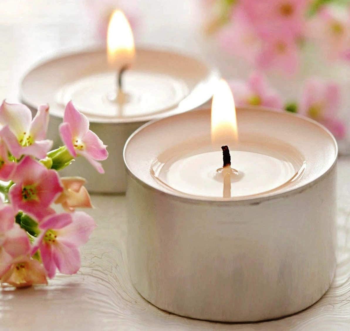 Tealight Candles 100% Pure Wax, Unscented, Long Burning Tealight, 9 Hours Burn time, White Unscented Tea Light Candles (Pack of 50)