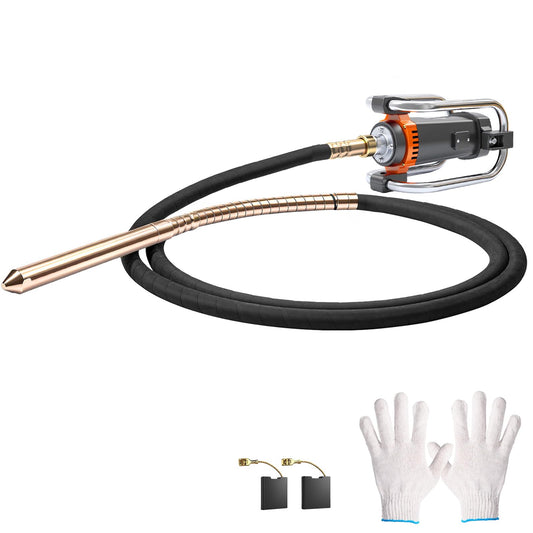 18FT Electric Vibrator Concrete Handheld,2HP 1700W 18000RPM Powerful Copper Motor Construction Insertion Cement Vibrator Remove Air Bubble,Mix Concrete with Flexible Shaft Long working area