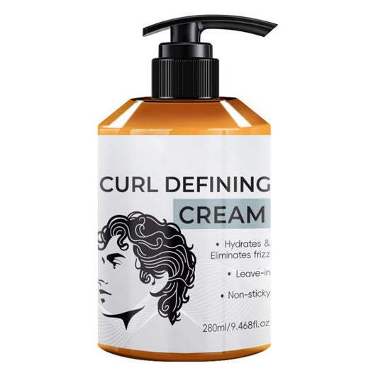 Men's Curl Defining Cream, Long - Lasting Hold Styling Cream for Curly Hair, Hydrates & Boosts Bounce, Frizz Control Adds Shine & Volume Non-Greasy Formula, 280g