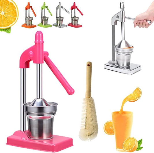Cast Iron Juicer Hand Press, Manual Cast Iron Juicer Hand Press, Stainless Steel Lemon Squeezer, Heavy Duty Countertop Manual Juicer for Home and Kitchen Bar, Easy to Clean