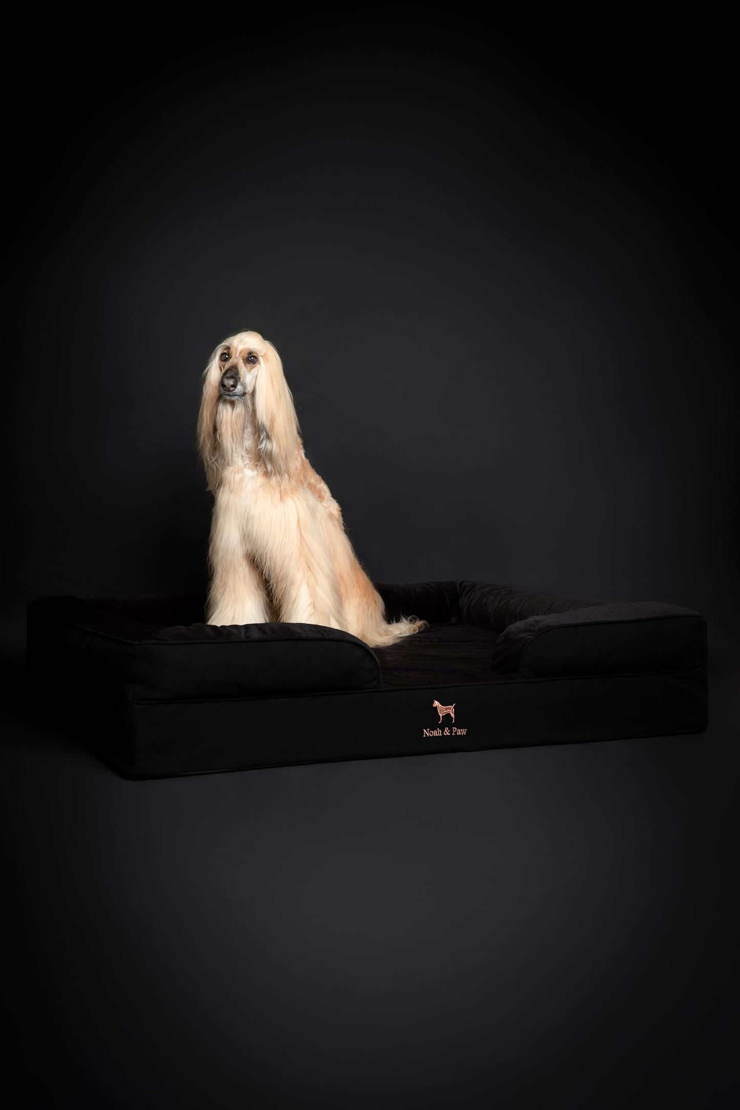 NOAH & PAW Giant Dog Bed XXL, 55x45x11 Inch, Orthopedic Dog Beds, Eggshell Memory Foam Infused with Cooling Gel, Inner Cover, Waterproof, Machine Washable (Denim Sofa Collection)
