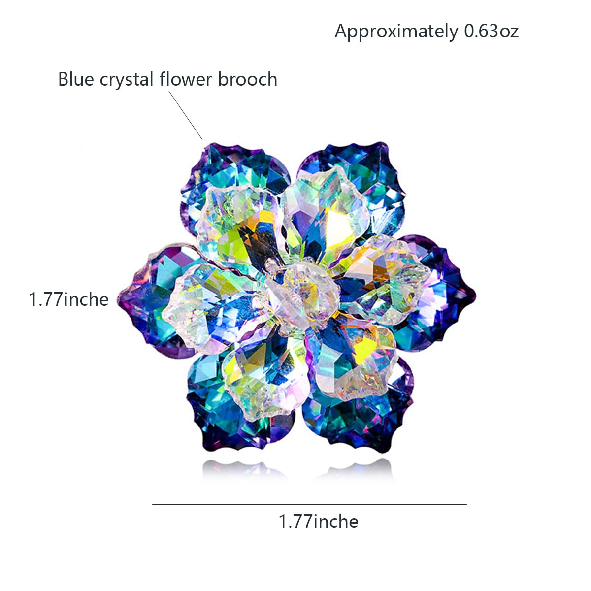 Rhinestone Sunflower Brooch Pin for Women Red Black Purple Large Flower Broochs Snowflake Brooch Marquise Wreath Brooches Jewelry